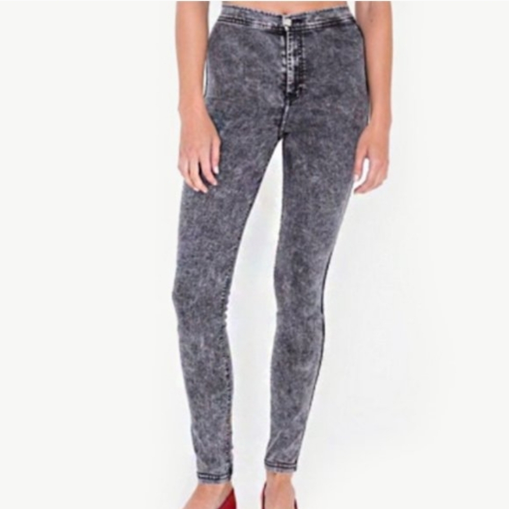 NWT! AMERICAN APPAREL Black Acid Wash Easy Jeggings Jeans